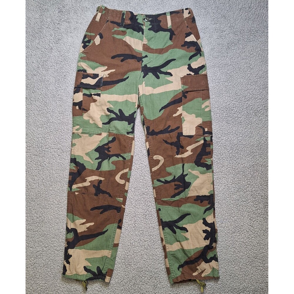Tru Spec Pants Mens Small-Regular Green Woodland Camo Ripstop Cargo See Tag Size